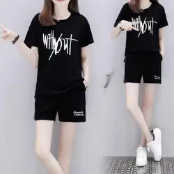[Международная торговля] Лето 2019, новый стиль, корейский стиль, женская футболка с короткими рукавами + шорты, спортивный костюм для отдыха