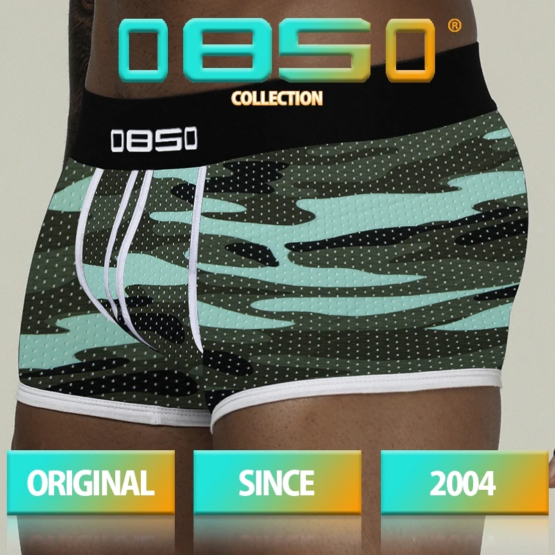 0850 Brand Men Underwear Boxer Mesh Breathable Male Panties Comfortable Underpants Camouflage U Pouch Quick Dry Men Shorts