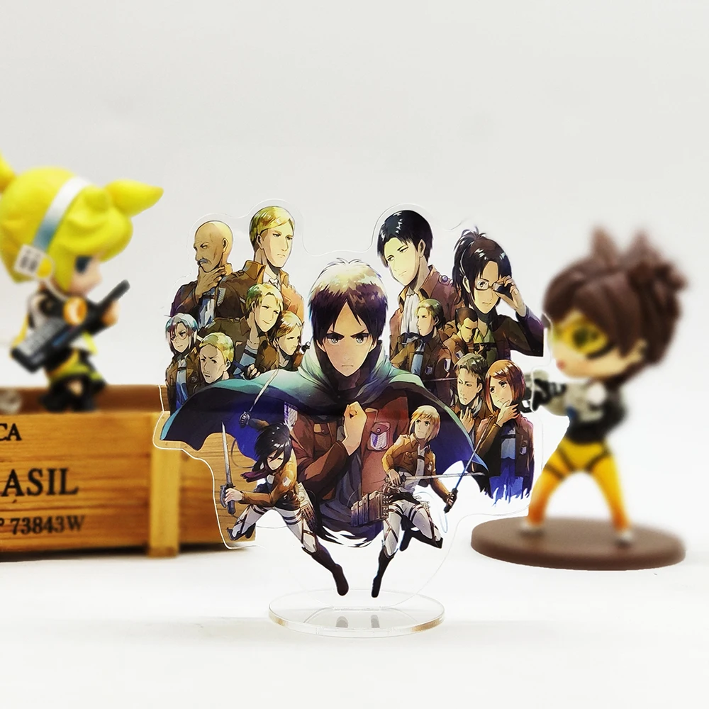 

Attack on Titan Eren Mikasa Armin Erwin Levi Erwin acrylic stand figure model plate holder cake topper anime Japanese cool