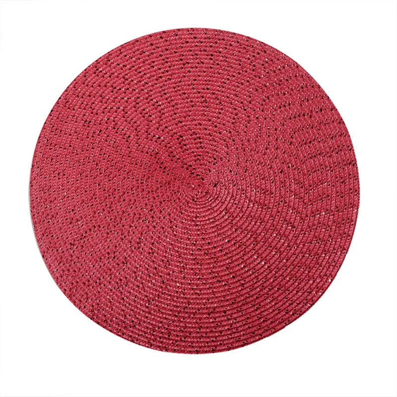 Круглый тканевый коврик для столовых приборов из полипропилена, коврик для обеденного стола, дисковые подушечки, подстаканники для чаши, водонепроницаемый коврик для кухонного стола, кофейник - Цвет: Red