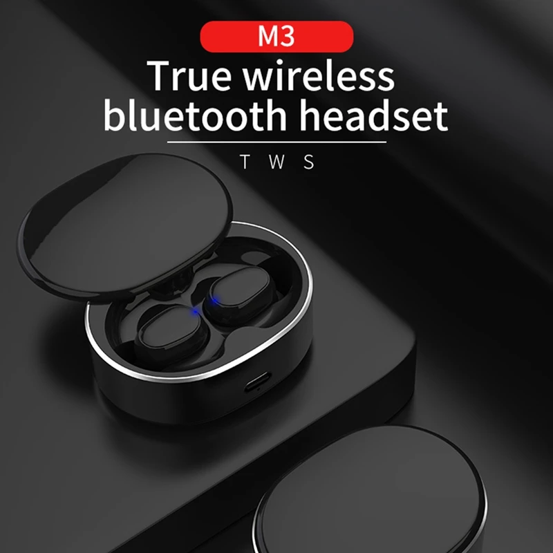 NEW TWS беспроводная Bluetooth гарнитура M3 стерео HiFi спортивная водонепроницаемая 5 0