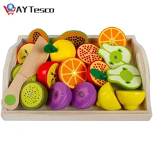 Juego de esquid de madera, juguete de simulación clásico para cortar frutas y verduras, Serie de cocina, regalo educativo para edades tempranas