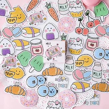 

45Pcs Cute Milk Stationery Sticker Kawaii Foods Decor Sticker List Diary Sticker For Kids Girls DIY Scrapbooking Diary Album