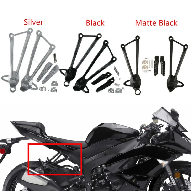 Задняя подножка мотоцикла подножки для Kawasaki Ninja ZX10R 2008-2010 ZX6R 2009