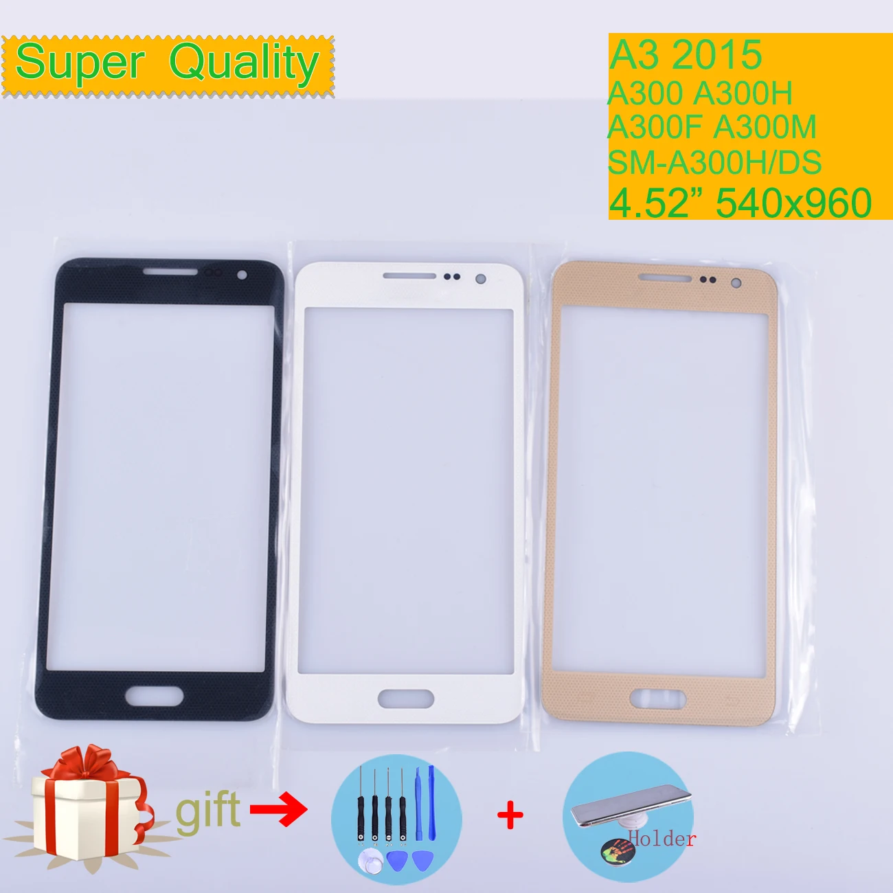 Для samsung Galaxy A3 A300 A300H A300F A300M A3000 SM-A300H/DS сенсорный экран Передний сенсорный экран со стеклянной панелью Внешний стеклянный объектив