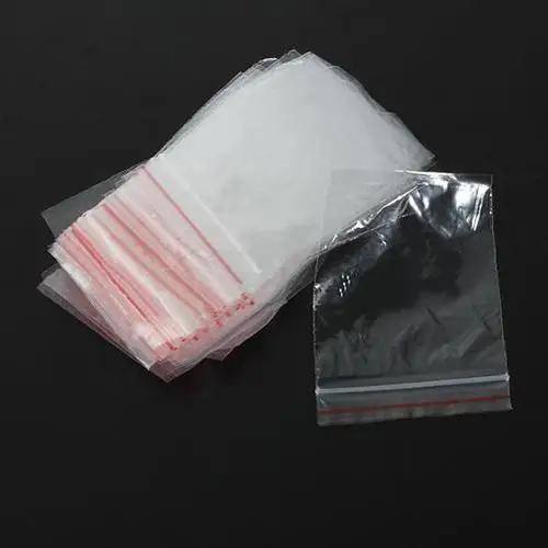 

100Pcs 5x7cm Jewelry Zip Zipped Lock Reclosable Plastic Poly Clear Bags Candy Cookie Gift Packaging Bag