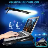 Laptop Cooler Cooling Pad Notebook Fan Stand Cooler Usb Laptop Cooling Stand with 4 Fan and 2 USB Ports for 14-17inch Laptop - Image 3
