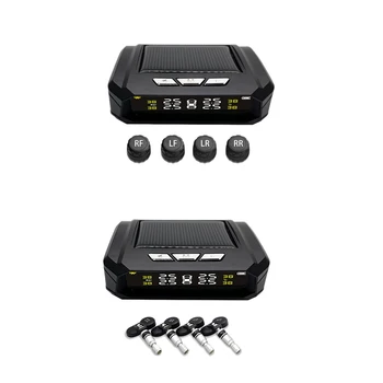 

NEW-Solar Wireless TPMS Tire Pressure LCD Alarm Systems with 4 Sensors