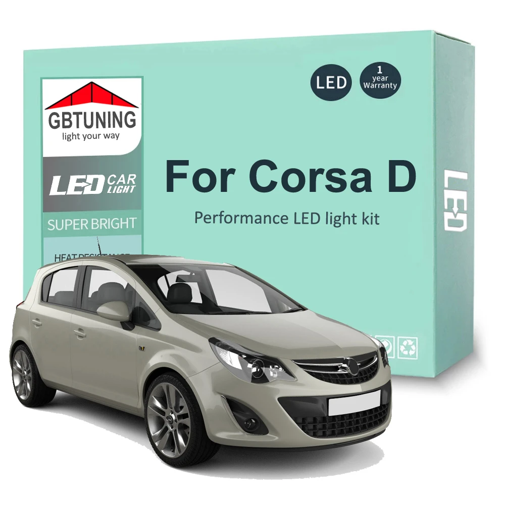 12Pcs LED Interior Light Bulb Kit For Vauxhall Opel Corsa D OPC 2006