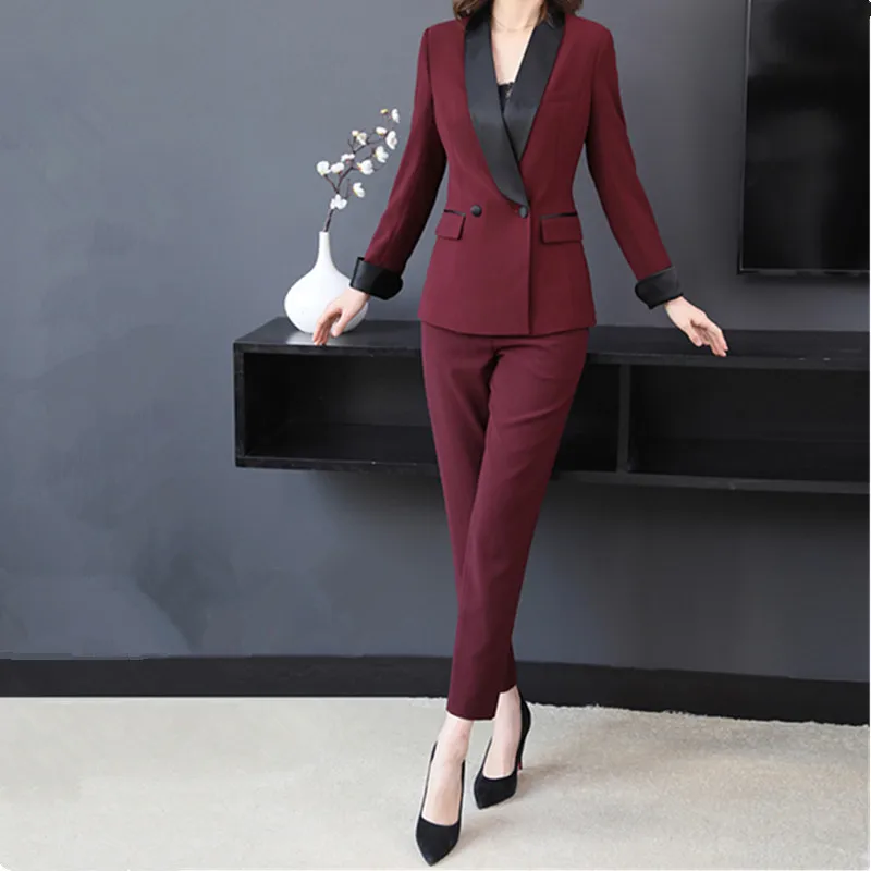 

Women's suit fashion new double-breasted women's suit two-piece suit (jacket + pants) custom women's business formal suit
