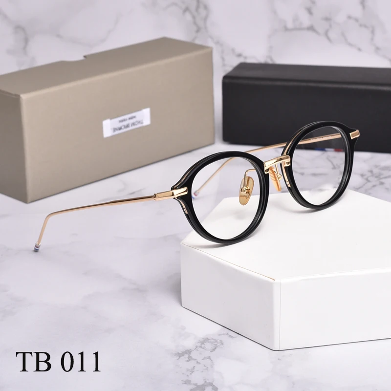 

Metal Acetate Round Myopia Glasses Frame Men Women Thom TB011 Retro Eyeglasses Optical Prescription yewear Frame