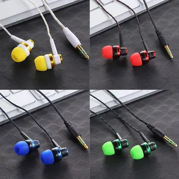 High Quality Wired Earphone Brand New Stereo In-Ear 3.5mm Nylon Weave Cable Earphone Headset With Mic For Laptop Smartphone 1
