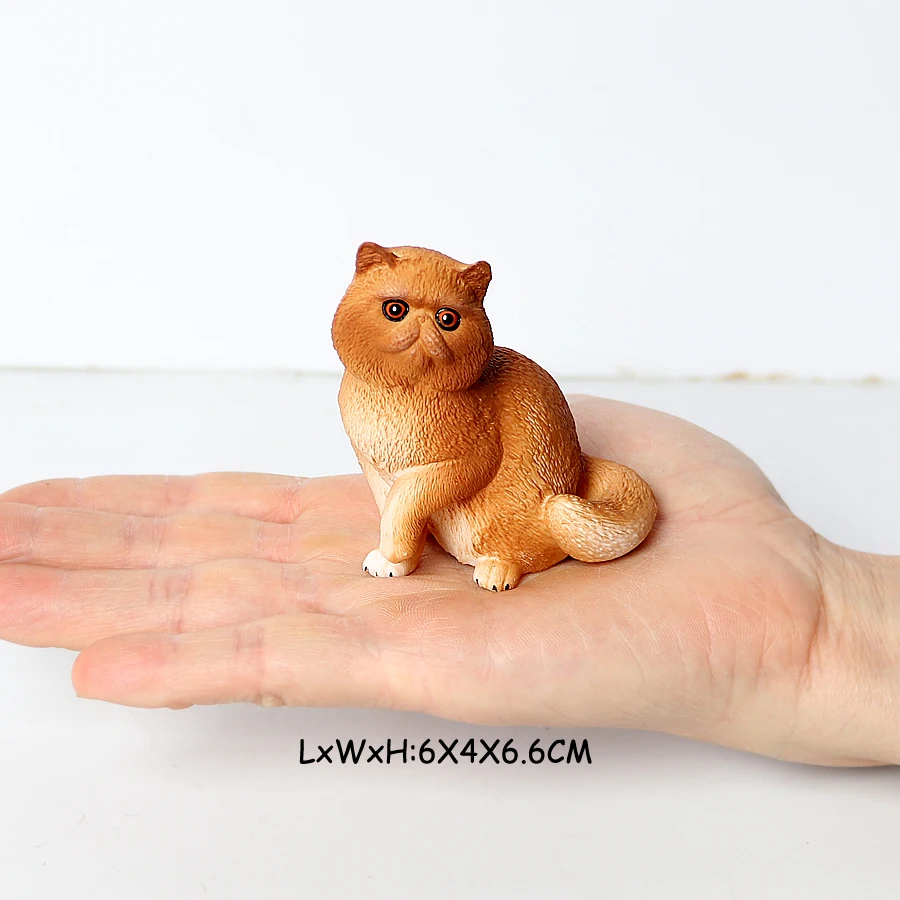 Hand-Painted Cat Figurines: Small Animal Statues for Indoor Decor and Children's Play