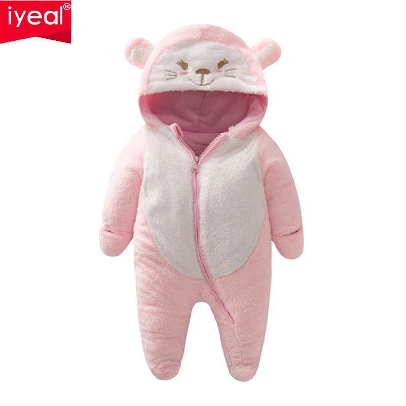 

IYEAL Newborn Baby Romper Winter Outwear Girls Boys Clothes Warm Coral Fleece Infant Clothing Animal Overalls Toddler Jumpsuit