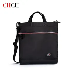 CHCH Men Baiefcase Solid Black Color Large Space Fashion Handbag for Adult Commuting