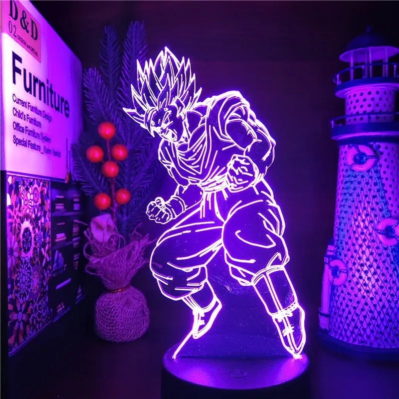 3D Lamp Dragon Ball Z Anime Figure Son Goku LED Night Light Home Decoration Lampara Bedside Decor Lights Manga Lampe Neon Lamps