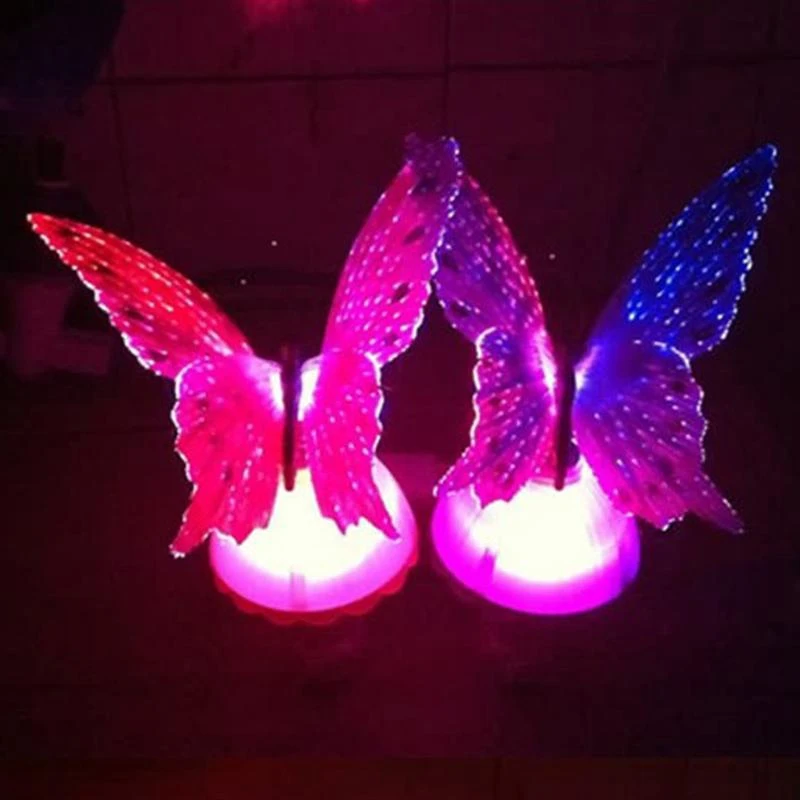 Creative Fiber Optic Colorful Butterfly Changeable LED Night Light Lamp for Children Kid Girl Wall Lights Novelty Night Light (7)