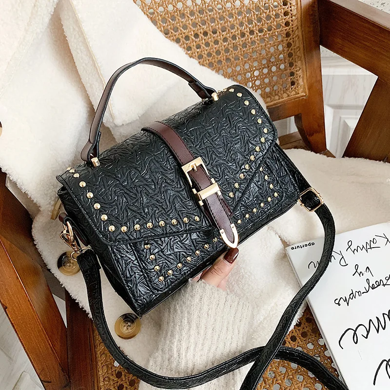 

Bag Western Style Square Sling Bag 2020 Korean-style New Style Fashion Portable Shoulder Bag Versatile Shoulder Bag Rivet Bag