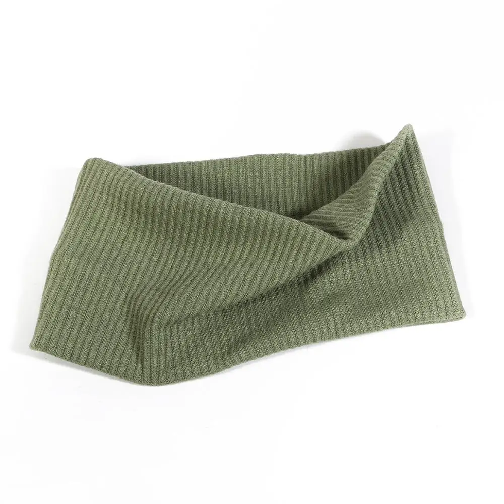 Wholesale Lady's Ribbed Cotton Headband Summer Knitted Solid Color Hair Band for Girls Flat Elastic Stretchy Hair Accessories