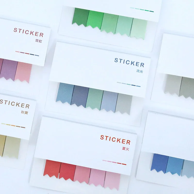 

Useful Graduated Color Classified Index Sticker Basic Solid Color Sticky Note 8 Different Color for Choice 40pcs/lot