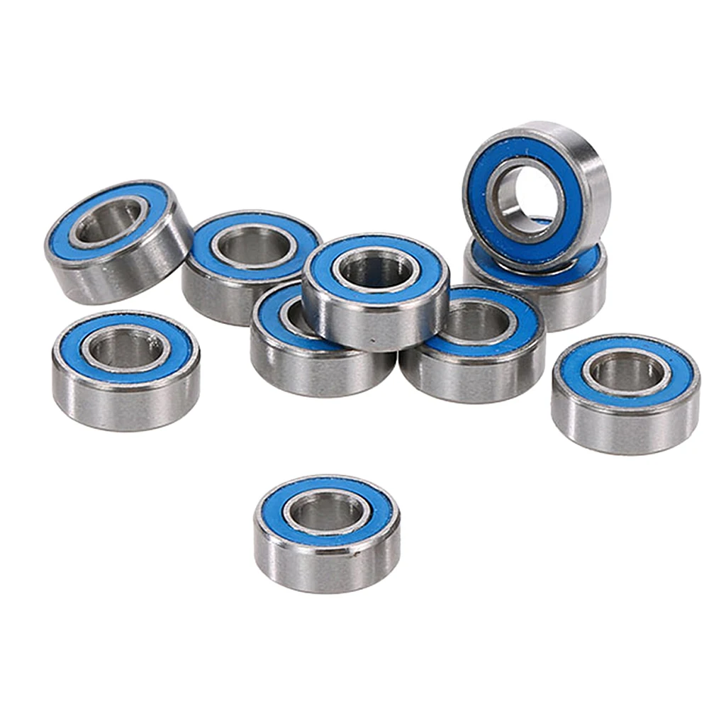 10 Pieces AXA1221 Steel Ball Bearings with Blue Rubber Seals 5x11x4mm for 1/10 AXIAL SCX10 RC Racing Car Parts