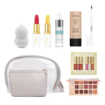 

9 Pcs/set Makeup Set Lipstick Eye Shadow Foundation Eyebrow Pencil Puff Essence Cosmetics Makeup Sets With Cosmetics Bag