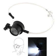 15X глаз-зажим- Лупа увеличительное стекло оптический инструмент для объектива лупа с светодиодный светильник для ювелирных изделий ремонт часов