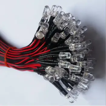 

20pcs DC12V 5MM LED Pre Wired Light Beads Luminescent Tube with Wire Light Beads Blue Light Beads Model Airplane Light