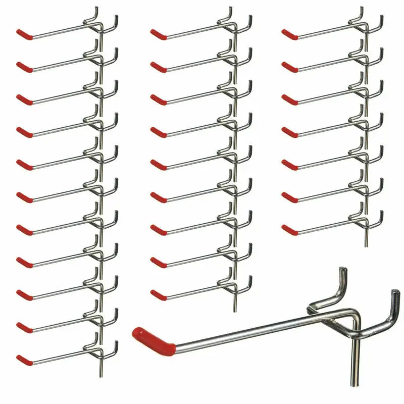 

25pcs Storage Display Peg Board Hooks Wall Shelf Workshop Pegboard Hanging Tool home organization