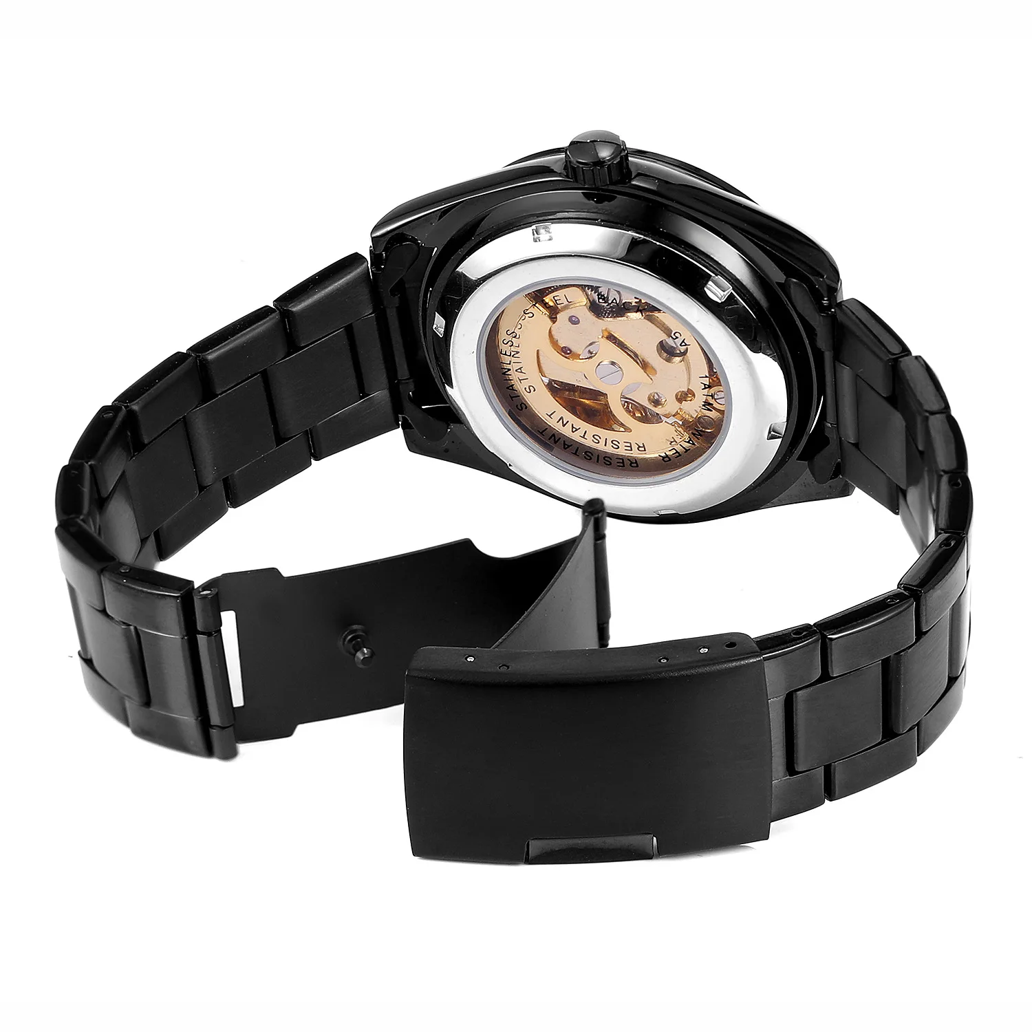 

Forsining Top Grade Fully Hollow out Waterproof Steel Belt Men Fully Automatic Analog Watch MEN'S Watch