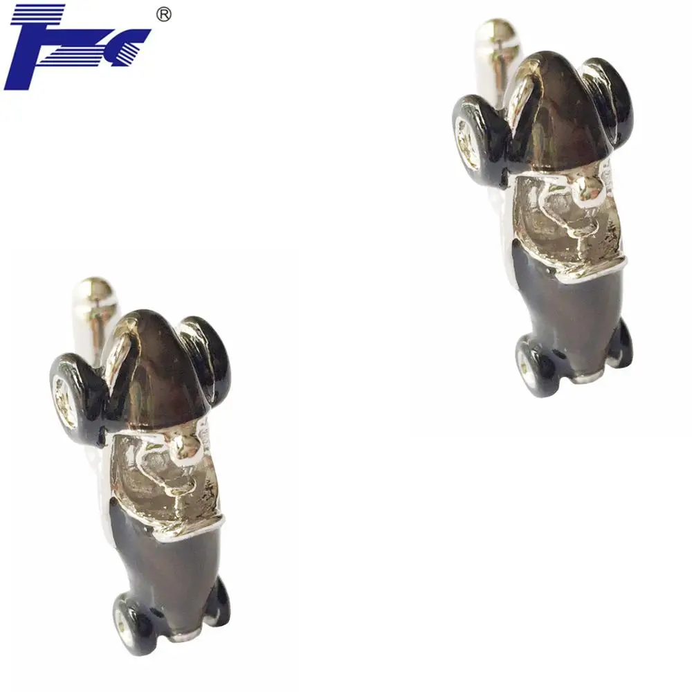 Black Racing Car Cufflink Cuff Link 2 Pairs Free Shipping Promotion