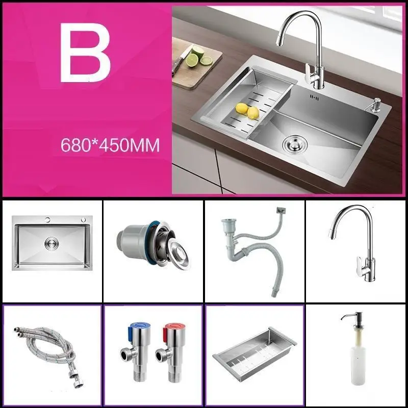 Evier Tarjas Para Wasbak Integral Waschbecken Portatil Cocina De Acero Inoxidable Fregadero Lavabo Cuba Pia Cozinha кухонная раковина