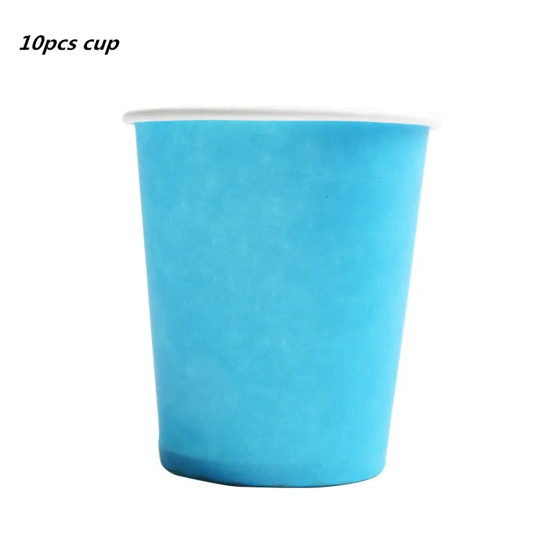 10pcs cup 10 шт. одноразовые бумажные тарелки для дня рождения вечерние круглая пластина тарелка для фруктов, пирожных лоток посуда День рождения расходные материалы - Цвет: 10pcs cup