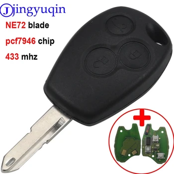 

jingyuqin 10ps ASK PCF7946 Chip 434MHz For Renault Trafic Vivaro Primastar Movano 3 Buttons Replacement Keyless Entry Fob 206