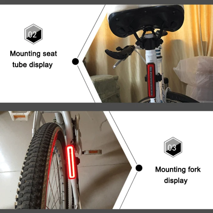 Cheap Bike Bicycle Rear Front USB Rechargable COB Bike Light Lamp Red Light 360 Degrees Rotation 8 Modes &T8 15