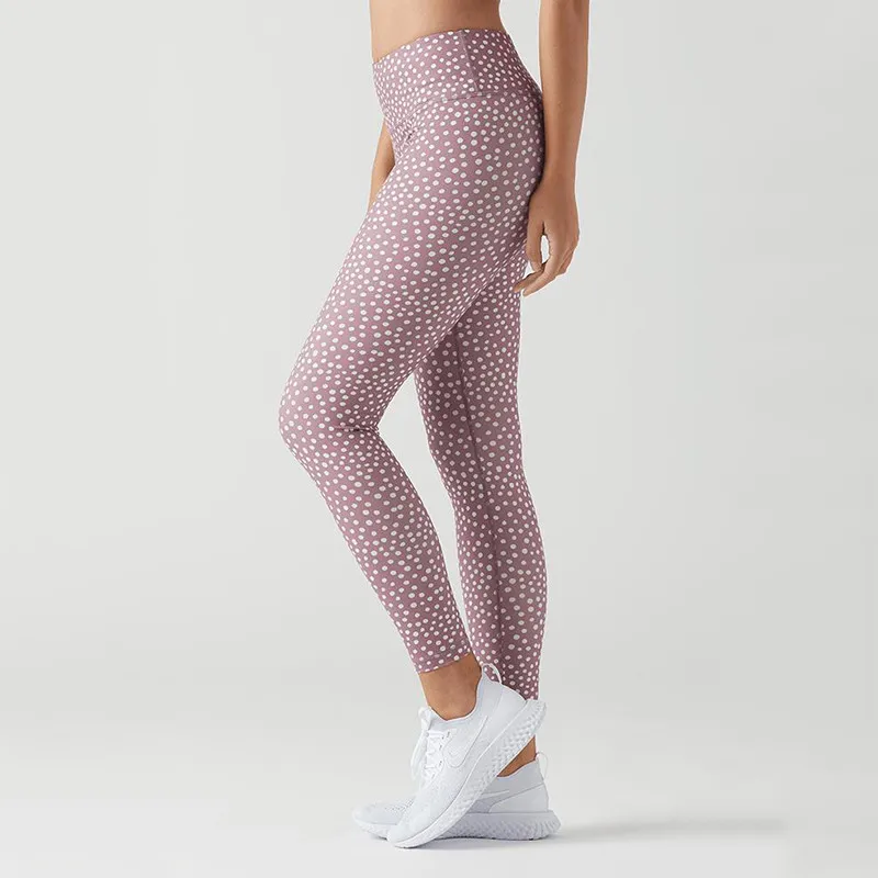 Women Fitness Yoga Pants Slim High waist Sport Leggings Gym Leggings Elastic dot Print Long Tights for Running Tummy Control f3