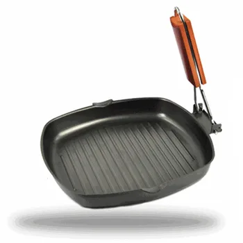 

20/24cm Steak Iron BBQ Camping Picnic Frying Easy Clean Foldable Griddle Kitchen Supplies Skillet Non-stick Pan