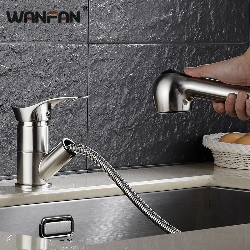Kitchen Faucets Pull Out Sprayer Taps 360 Degree Swivel Crane