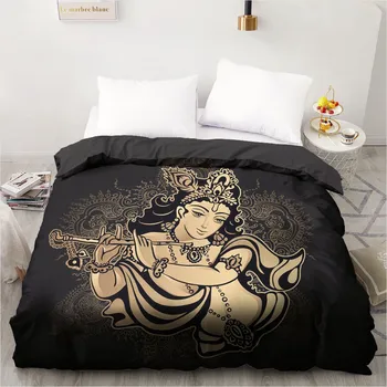 

3D Printed Custom Design Duvet Cover Quilt Comforter Blanket Case Covers Bedding Set 155x215cm Glod Black Home Textile