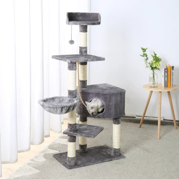 Domestic Delivery Cat Tree Luxury Cat Tower with Double Condos Spacious Perch Fully Wrapped Scratching Sisal Post and Replacea 1