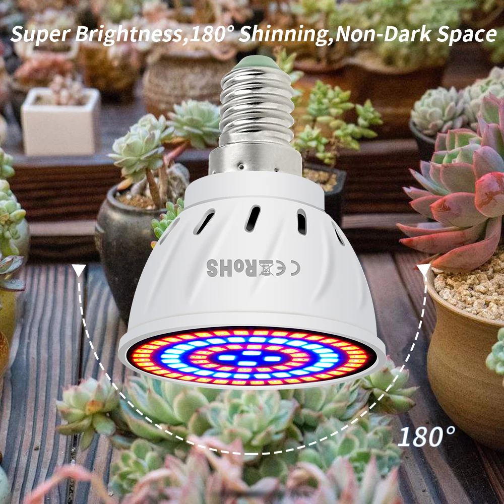 80LED E27 Full Spectrum Led Grow Light E14 Flower Seedling Hydroponics Lamp GU10 Plant Bulb Led Lighting MR16 Phyto Lamp 220V