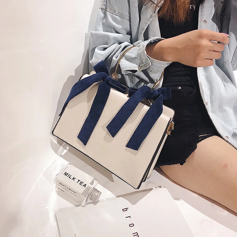 

Handbag high quality simple fashion Korean version of the wild bow women's bag 2019 new JIULIN