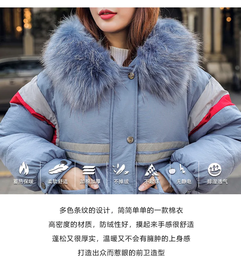 Dongdaemun, пуховик выше колена, хлопковая стеганая одежда, женская, средней длины, корейский стиль, свободный, толстый, большой размер, с хлопковой подкладкой, Cl