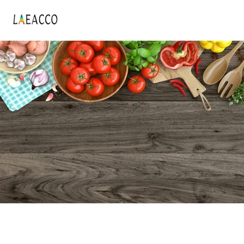 

Laeacco Old Wooden Board Vegetables Food Kitchen Decor Photography Background Customized Photographic Backdrops For Photo Studio