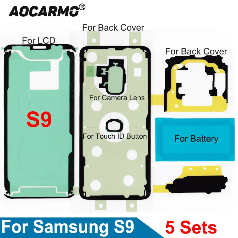 5 компл./лот для Samsung Galaxy S9 ЖК-дисплей задняя крышка аккумулятора объектив камеры