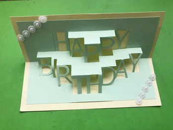 

Scrapbooking Happy Birthday Word Cutting Dies Card Embossing Pop Up Stencial Paper Craft Card Making