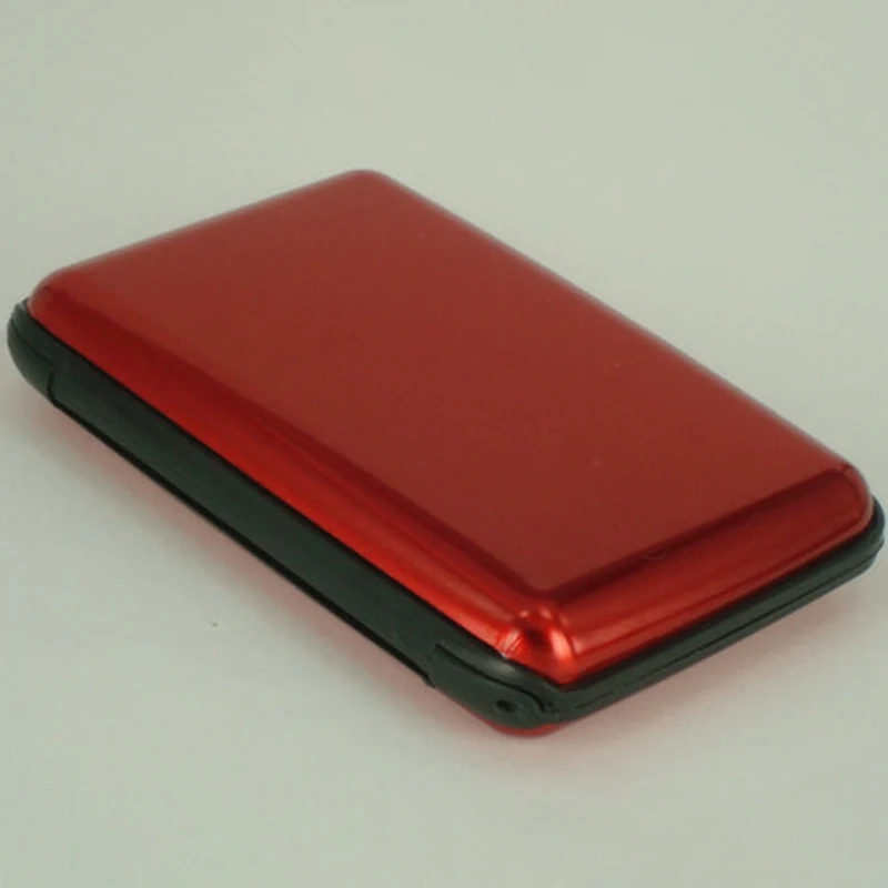1 шт. алюминиевый блокирующий Жесткий Чехол для банковских карт кошелек Кредитная карта анти-RFID сканирующий защитный держатель для карт Прямая поставка - Color: RD