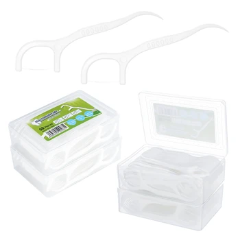 

50pcs/box 4 Boxes 200pcs In Total Dental Floss Flosser Picks Teeth Toothpicks Stick Tooth Clean Oral Care 7.5cm