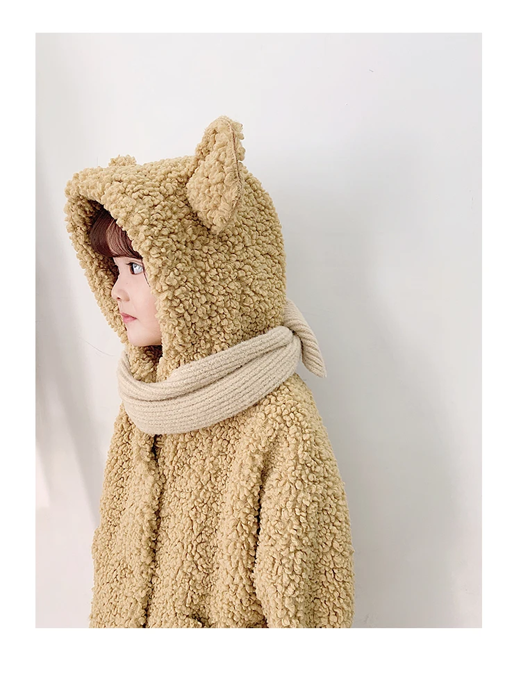 Winter new fashion baby girls hooded thicking warm Cotton padded coat Children Fur on Both Sides wear Outerwear