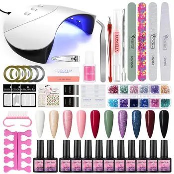

COSCELI Manicure Set 36W UV LED Lamp Dryer Gel Polish Set For Manicure Gel Varnish For Nail Art Brush Tools Set Ship From US
